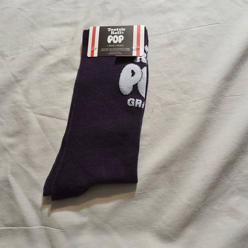 Novelty 4/$25 Toostie Roll POP Purple Socks Unisex 6-12